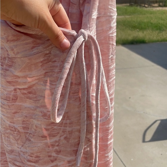 Everly Light Pink Asymmetrical Wrap Dress - Picture 5 of 12